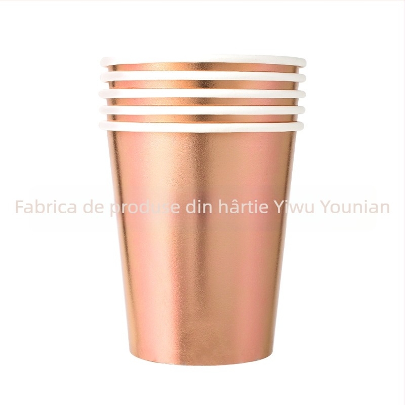 Pahar de hârtie irizant, curcubeu, 9 oz, pentru petreceri