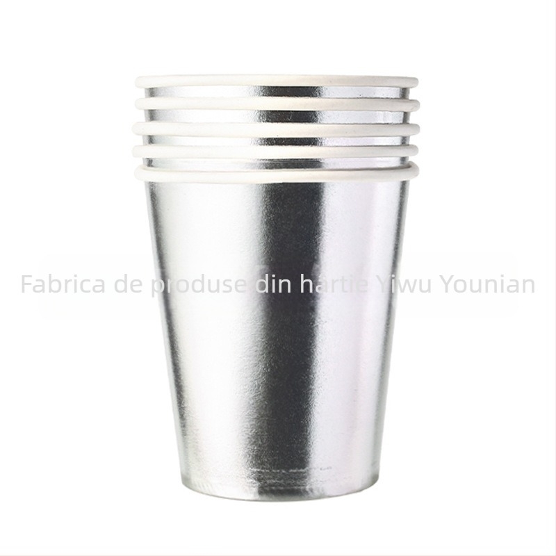 Pahar de hârtie irizant, curcubeu, 9 oz, pentru petreceri