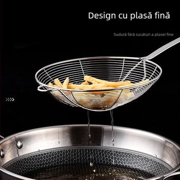 Filtru mare din oțel inoxidabil pentru bucătărie, sită pentru găluște și oale fierbinți