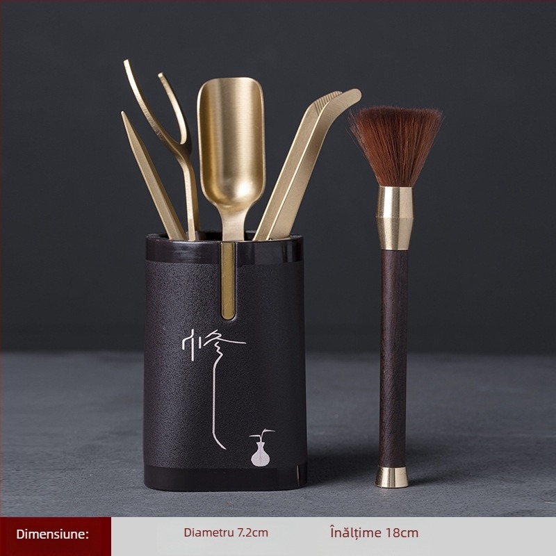 Set de ceremonie a ceaiului din bakelit cu șase domni — accesorii pentru ceai kung fu și unelte pentru masă de ceai