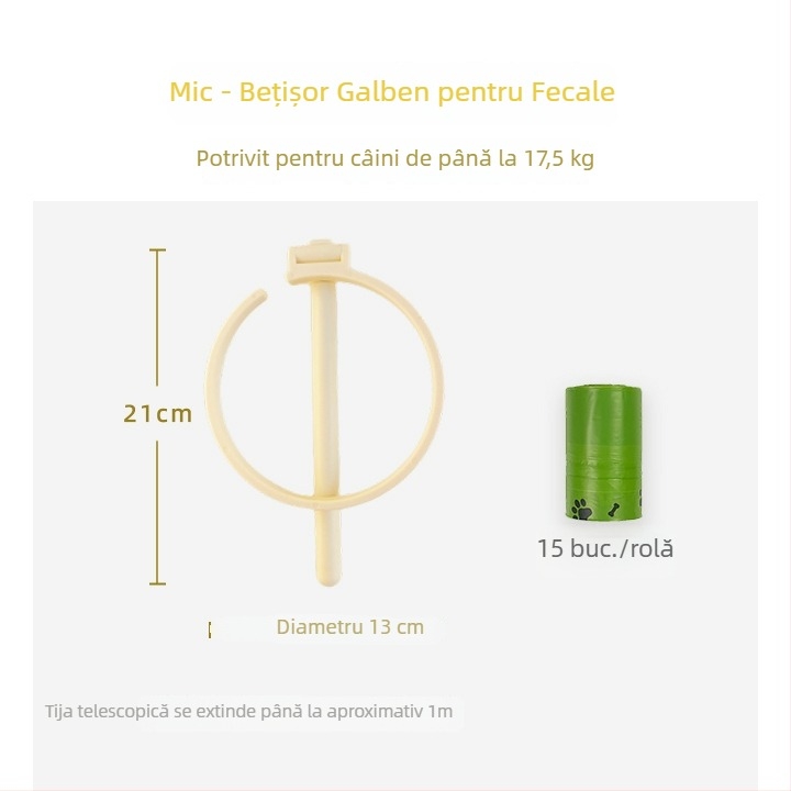 Colector de fecale pentru câini, fără a te apleca, pentru exterior