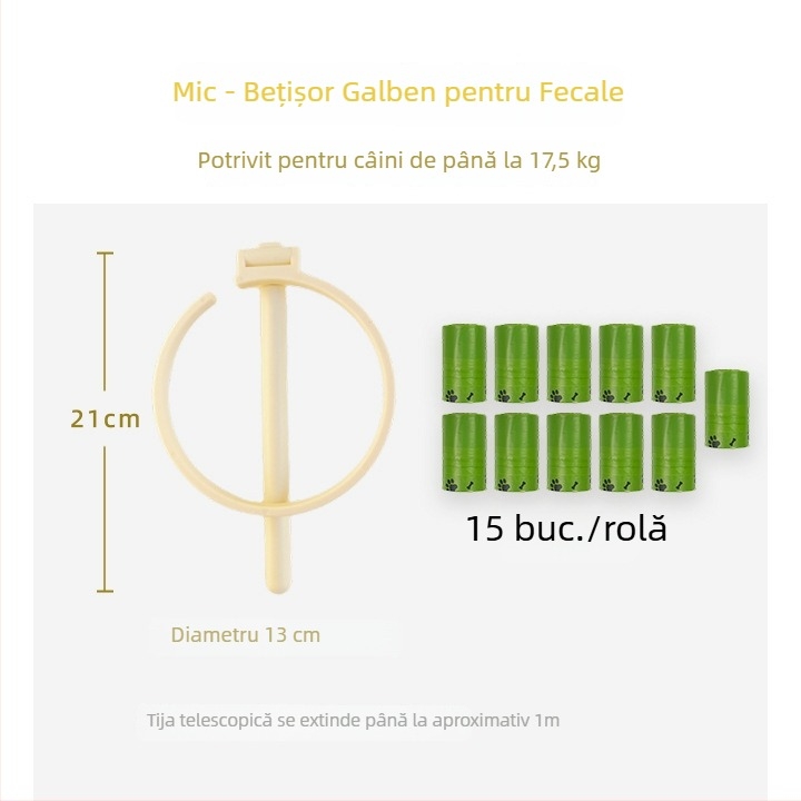 Colector de fecale pentru câini, fără a te apleca, pentru exterior