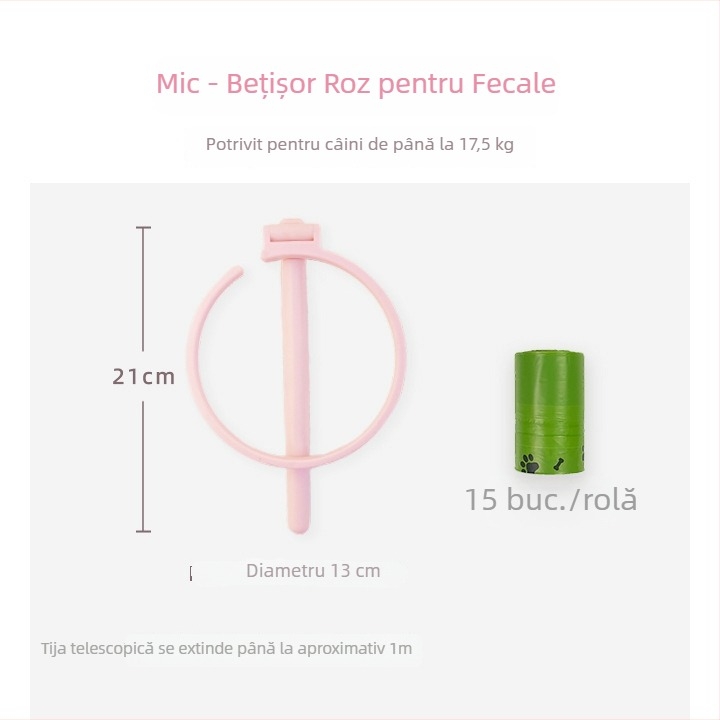 Colector de fecale pentru câini, fără a te apleca, pentru exterior