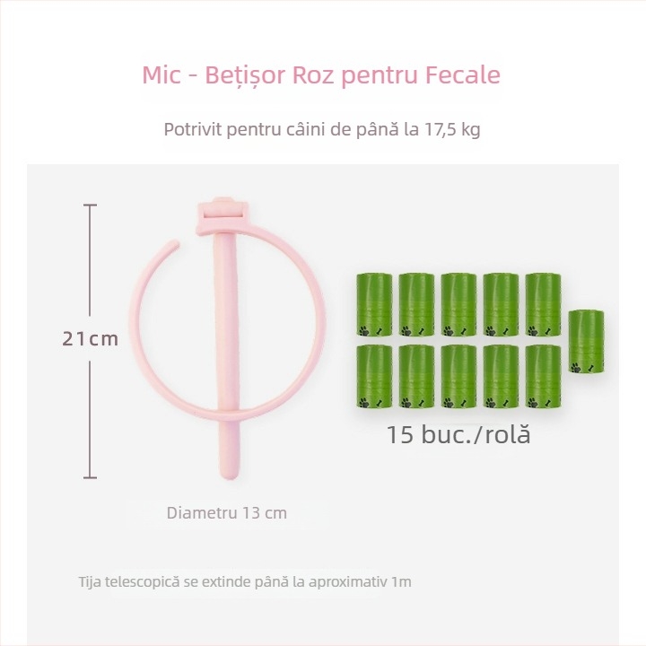 Colector de fecale pentru câini, fără a te apleca, pentru exterior