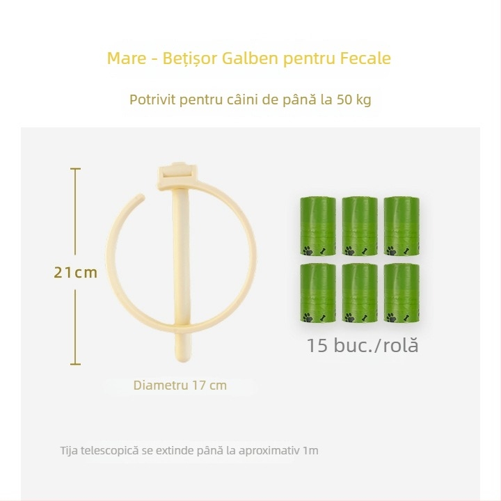Colector de fecale pentru câini, fără a te apleca, pentru exterior