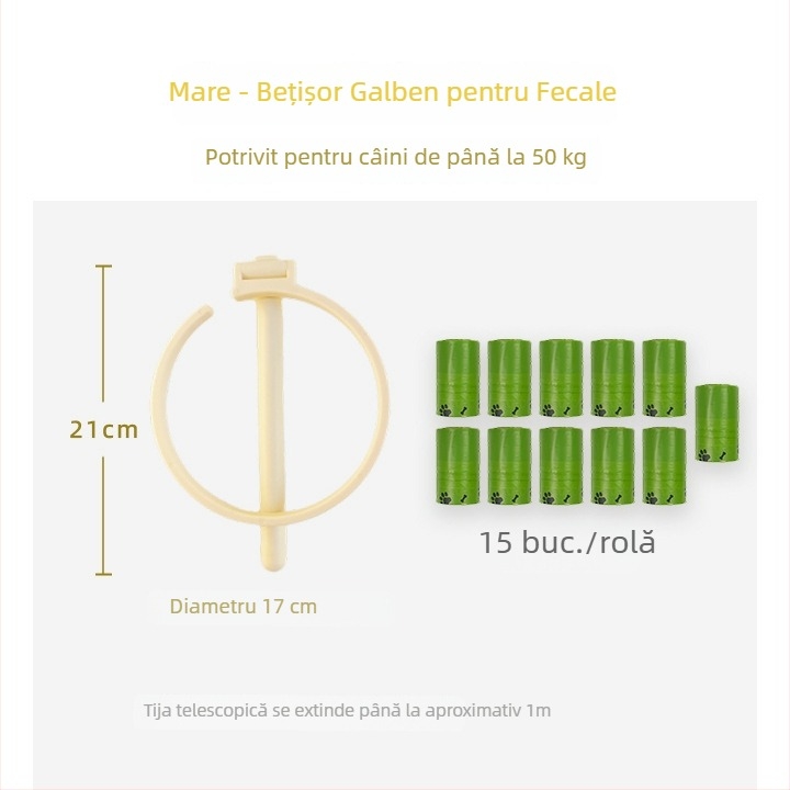 Colector de fecale pentru câini, fără a te apleca, pentru exterior