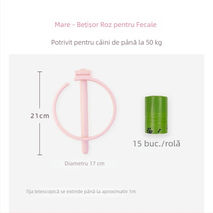 Colector de fecale pentru câini, fără a te apleca, pentru exterior