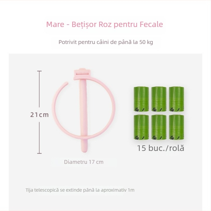 Colector de fecale pentru câini, fără a te apleca, pentru exterior