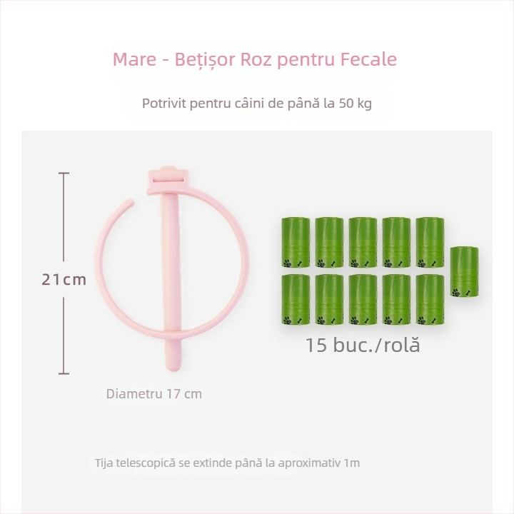 Colector de fecale pentru câini, fără a te apleca, pentru exterior