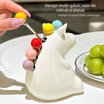 Furculiță pentru fructe din oțel inoxidabil, pentru uz casnic, design elegant, de înaltă calitate, creativ, sigur pentru copii