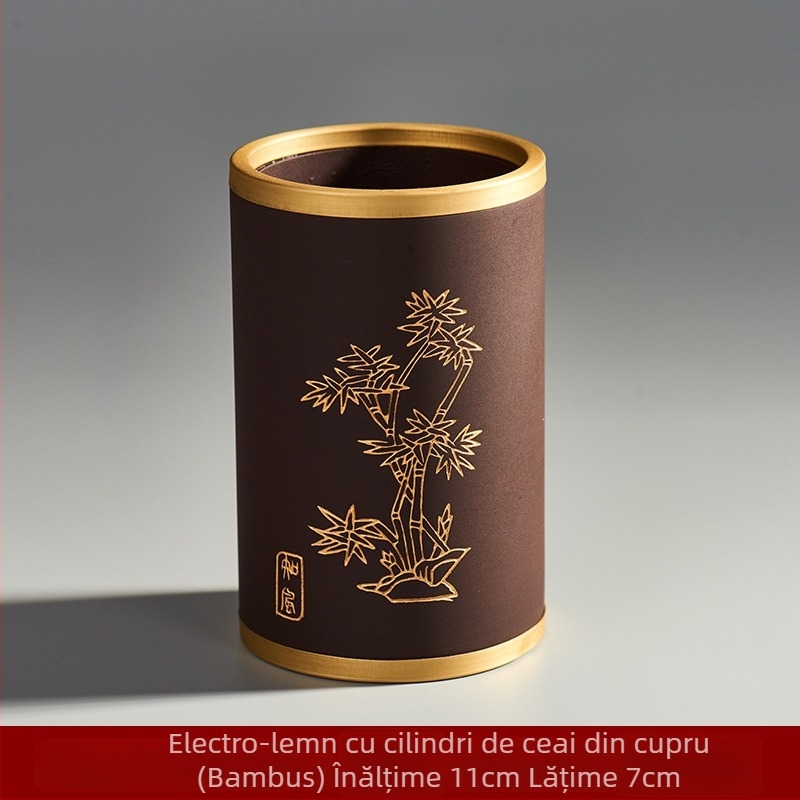 Set de ceremonie a ceaiului cu Șase Domni – accesorii Kung Fu pentru ceai, clemă din alamă pentru ceai și linguriță, Arta ceaiului, Calitate premium