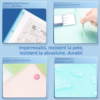 Xibei Youpin caiet A3 PP depozitare pentru lucrări de test și caiet informativ, ecologic, ne-toxic, pentru elevi din învățământ primar și gimnazial, organizator de cupoane de test