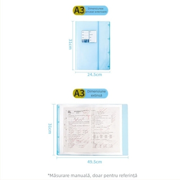 Xibei Youpin caiet A3 PP depozitare pentru lucrări de test și caiet informativ, ecologic, ne-toxic, pentru elevi din învățământ primar și gimnazial, organizator de cupoane de test