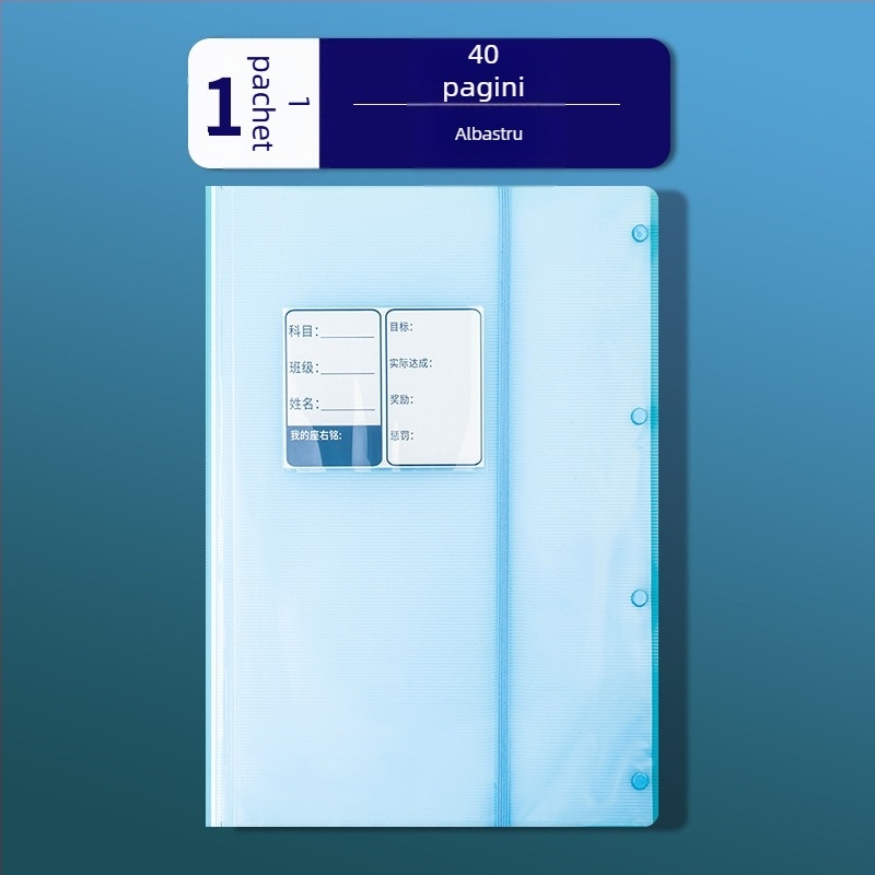 Xibei Youpin caiet A3 PP depozitare pentru lucrări de test și caiet informativ, ecologic, ne-toxic, pentru elevi din învățământ primar și gimnazial, organizator de cupoane de test