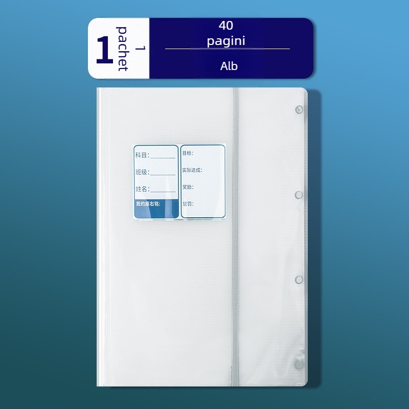 Xibei Youpin caiet A3 PP depozitare pentru lucrări de test și caiet informativ, ecologic, ne-toxic, pentru elevi din învățământ primar și gimnazial, organizator de cupoane de test
