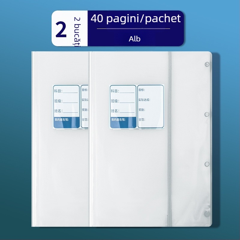 Xibei Youpin caiet A3 PP depozitare pentru lucrări de test și caiet informativ, ecologic, ne-toxic, pentru elevi din învățământ primar și gimnazial, organizator de cupoane de test