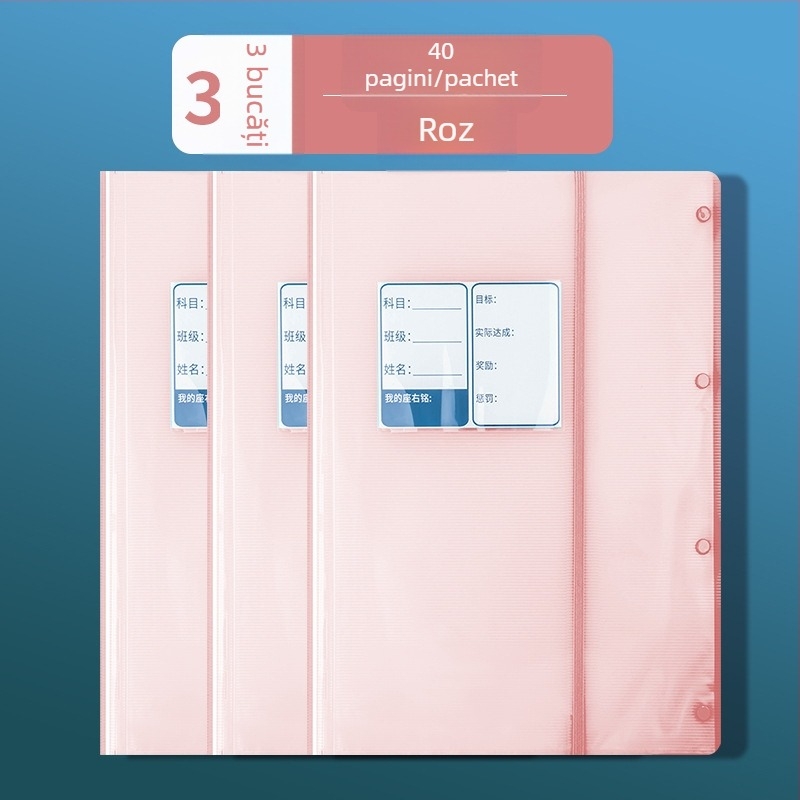 Xibei Youpin caiet A3 PP depozitare pentru lucrări de test și caiet informativ, ecologic, ne-toxic, pentru elevi din învățământ primar și gimnazial, organizator de cupoane de test