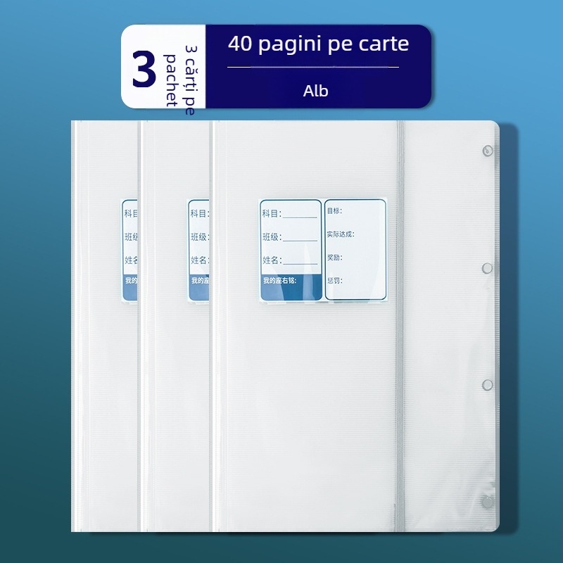 Xibei Youpin caiet A3 PP depozitare pentru lucrări de test și caiet informativ, ecologic, ne-toxic, pentru elevi din învățământ primar și gimnazial, organizator de cupoane de test