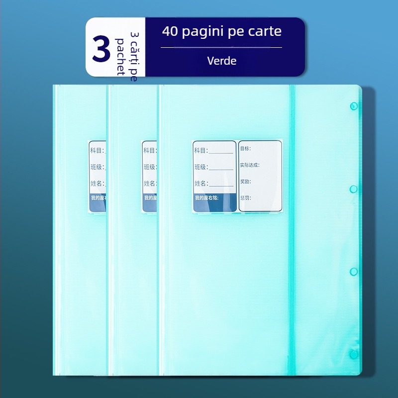 Xibei Youpin caiet A3 PP depozitare pentru lucrări de test și caiet informativ, ecologic, ne-toxic, pentru elevi din învățământ primar și gimnazial, organizator de cupoane de test