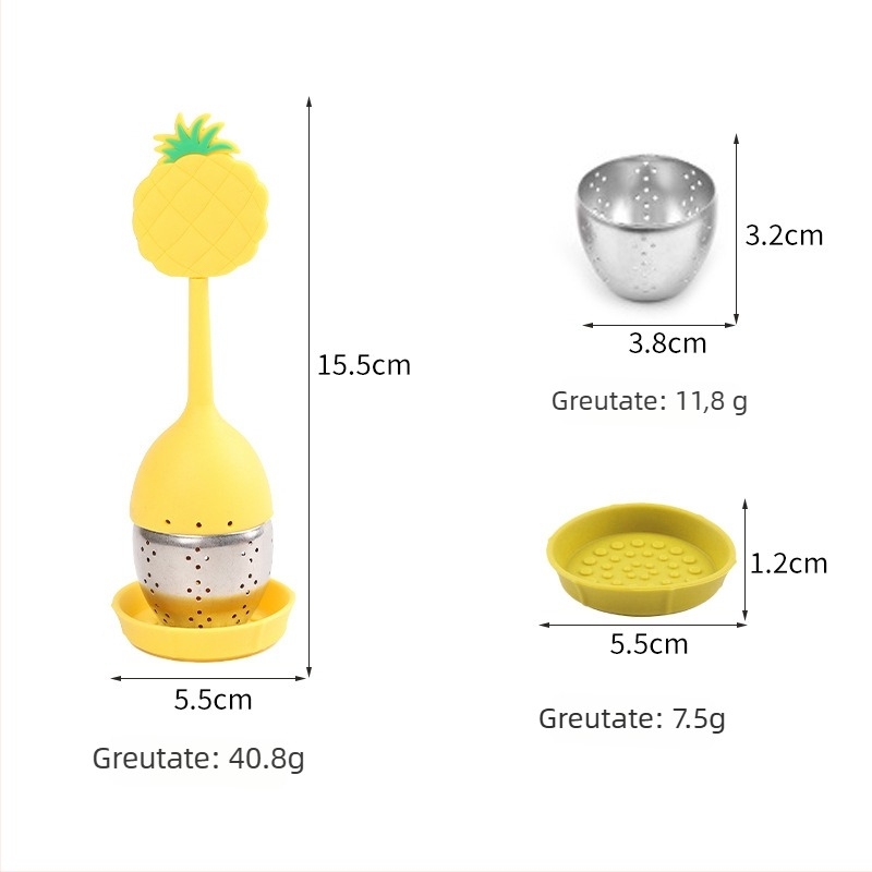 Infuzor de ceai detașabil din oțel inoxidabil 304, cu mâner din silicon