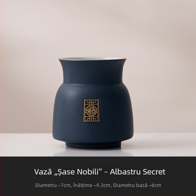 Set bej pentru ceremonia ceaiului cu șase domni – accesorii Gongfu: cuțit de ceai, clip de ceai, perie de ceai și unelte pentru prepararea ceaiului