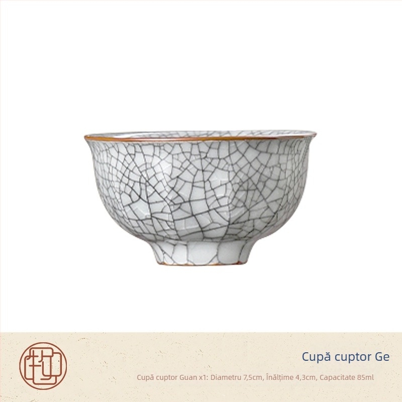 Set de ceai din ceramică Five Famous Kilns, stil chinezesc, set de ceai de lux într-o cutie cadou