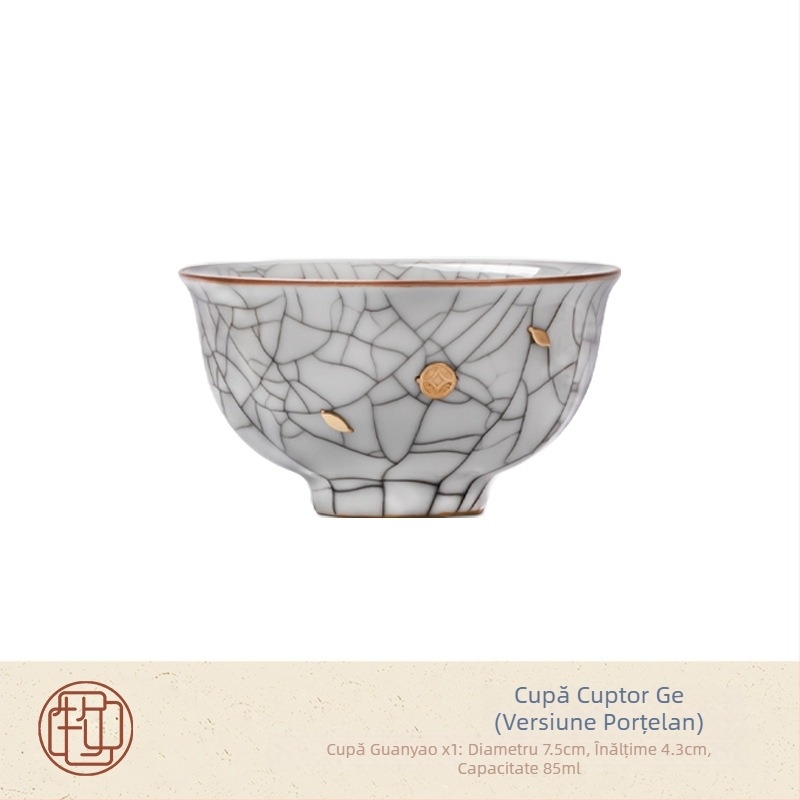 Set de ceai din ceramică Five Famous Kilns, stil chinezesc, set de ceai de lux într-o cutie cadou