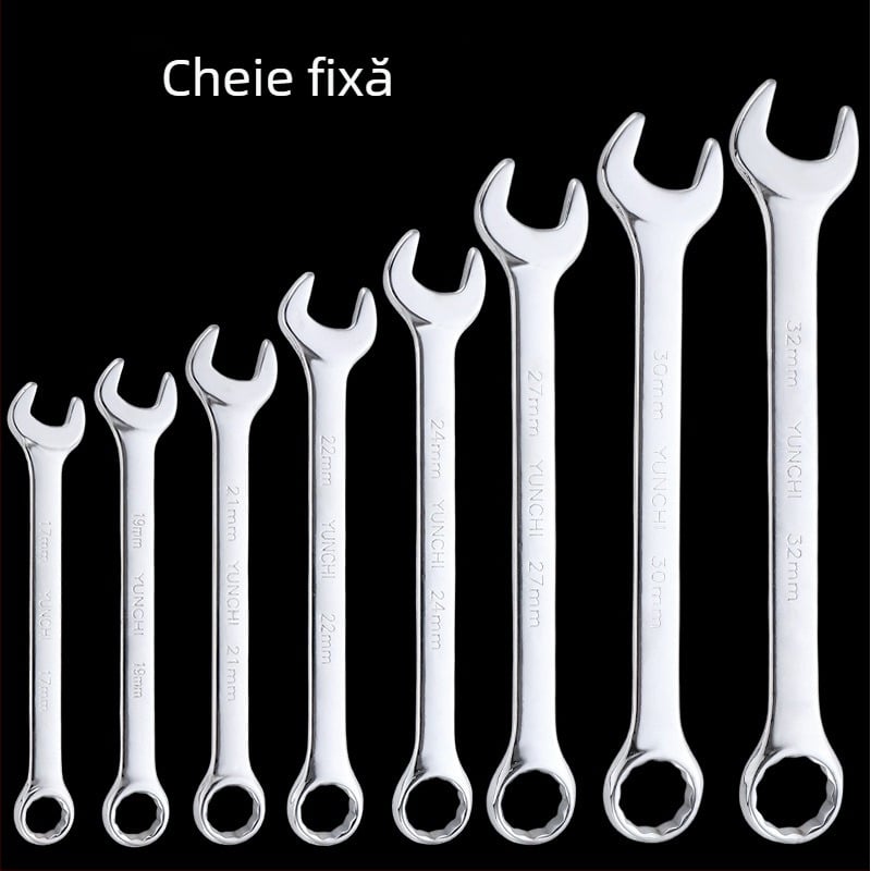 Cheie din două scopuri, cu capete duble, cheie manuală 13 mm, cheie combinată cu deschidere, finisaj oglindit, oțel 45#