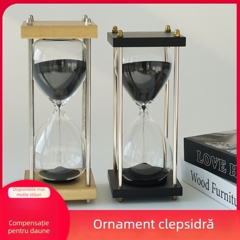 Cronometru de nisip retro pentru birou, ornament din sticlă de 30 de minute, design minimalist de înaltă clasă