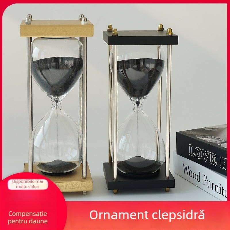 Cronometru de nisip retro pentru birou, ornament din sticlă de 30 de minute, design minimalist de înaltă clasă