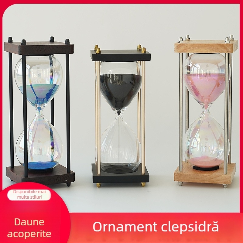 Cronometru de nisip retro pentru birou, ornament din sticlă de 30 de minute, design minimalist de înaltă clasă