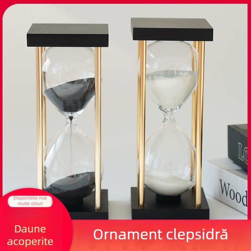 Cronometru de nisip retro pentru birou, ornament din sticlă de 30 de minute, design minimalist de înaltă clasă