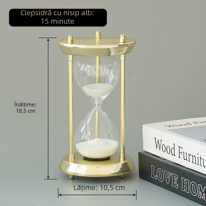 Cronometru de nisip retro pentru birou, ornament din sticlă de 30 de minute, design minimalist de înaltă clasă