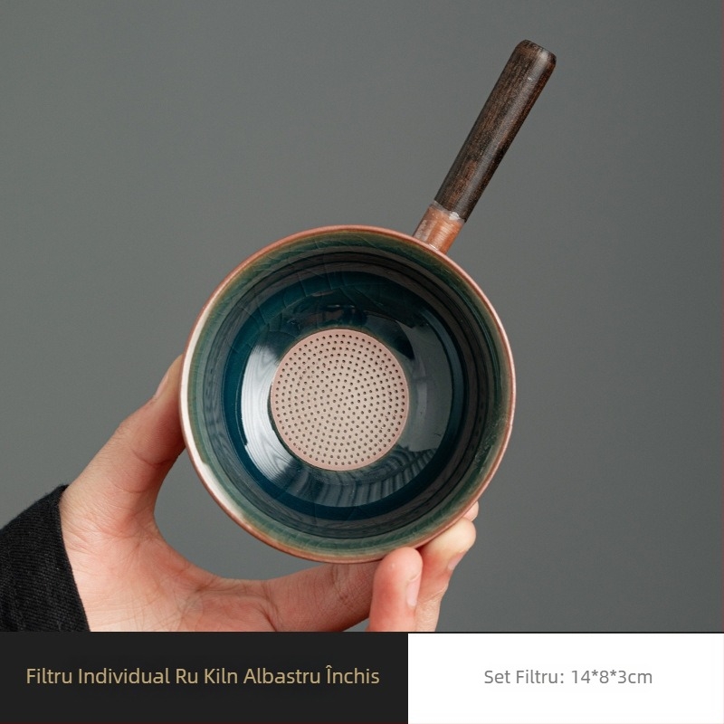 Ru Kiln Filtru de ceai creativ – filtru ceramic pentru set de ceai în stil chinezesc, utilizare casnică