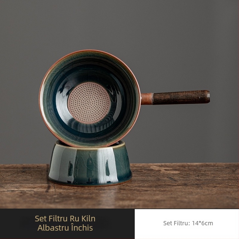 Ru Kiln Filtru de ceai creativ – filtru ceramic pentru set de ceai în stil chinezesc, utilizare casnică