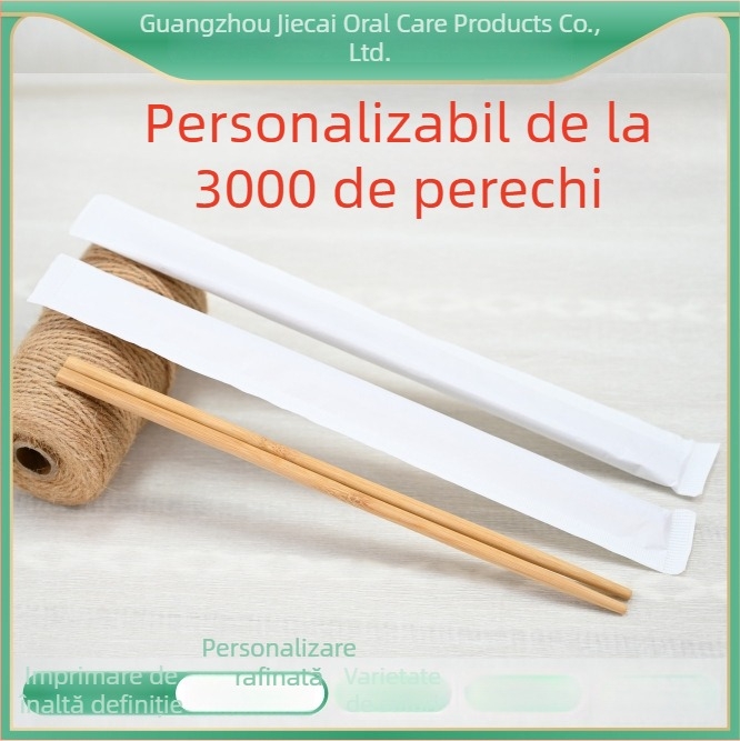Bețișoare de bambus de unică folosință, ambalate individual, pentru restaurante de top, takeaway și utilizare comercială, ambalaj din hârtie kraft