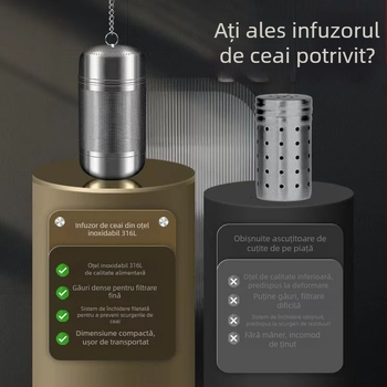 Sită de ceai din oțel inoxidabil 316, calitate alimentară, filtru ultrafin și separator ceai-apă
