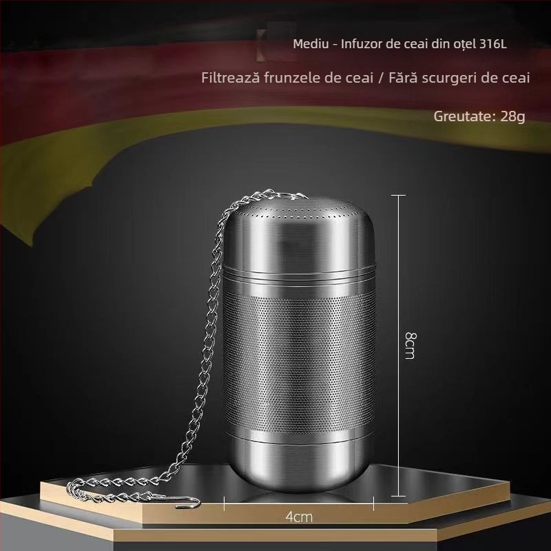 Sită de ceai din oțel inoxidabil 316, calitate alimentară, filtru ultrafin și separator ceai-apă