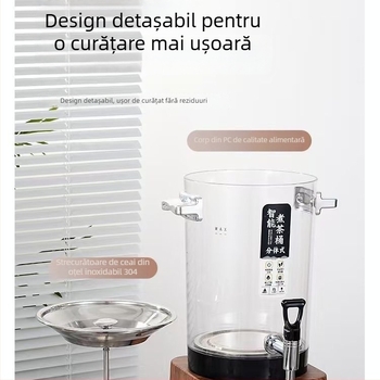 Recipient compartimentat pentru prepararea ceaiului, cu rezervor de apă izolat, pentru uz comercial