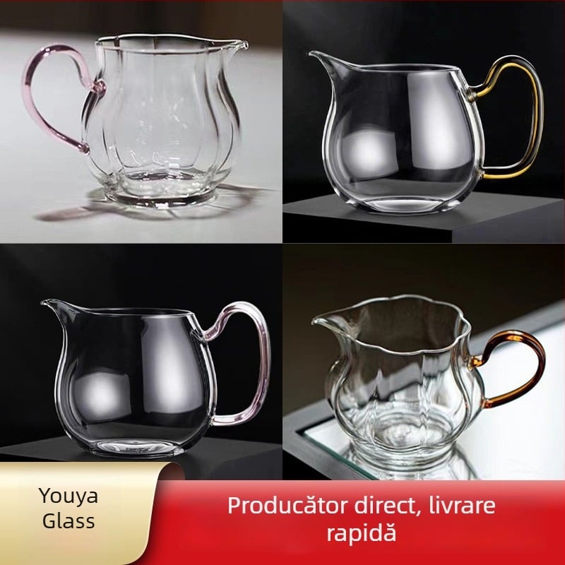 Ceainic din sticlă transparent, cu filtru, rezistent la temperaturi înalte, mic, pentru prepararea și filtrarea ceaiului, set de ceai
