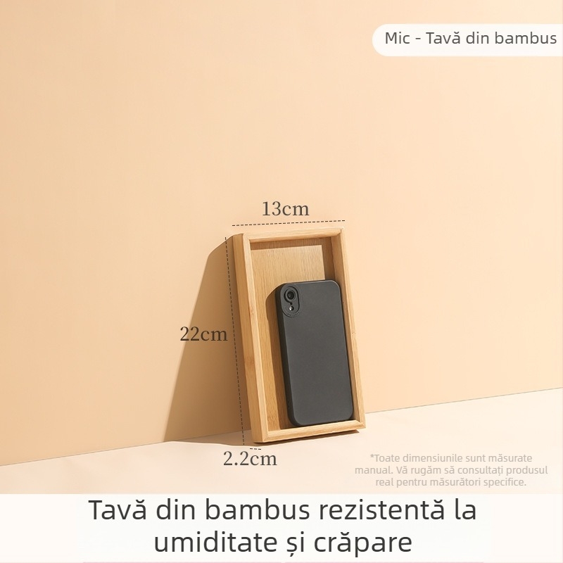 Tavă de bambus din lemn, stil japonez, dreptunghiulară, pentru ceai și apă, pentru frigărui și grătar, hoteluri și restaurante