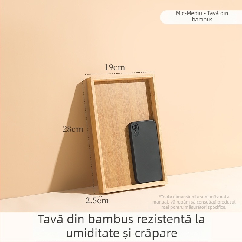 Tavă de bambus din lemn, stil japonez, dreptunghiulară, pentru ceai și apă, pentru frigărui și grătar, hoteluri și restaurante