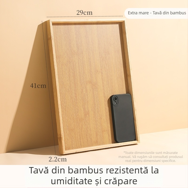 Tavă de bambus din lemn, stil japonez, dreptunghiulară, pentru ceai și apă, pentru frigărui și grătar, hoteluri și restaurante