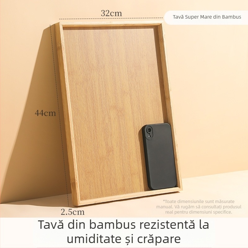 Tavă de bambus din lemn, stil japonez, dreptunghiulară, pentru ceai și apă, pentru frigărui și grătar, hoteluri și restaurante