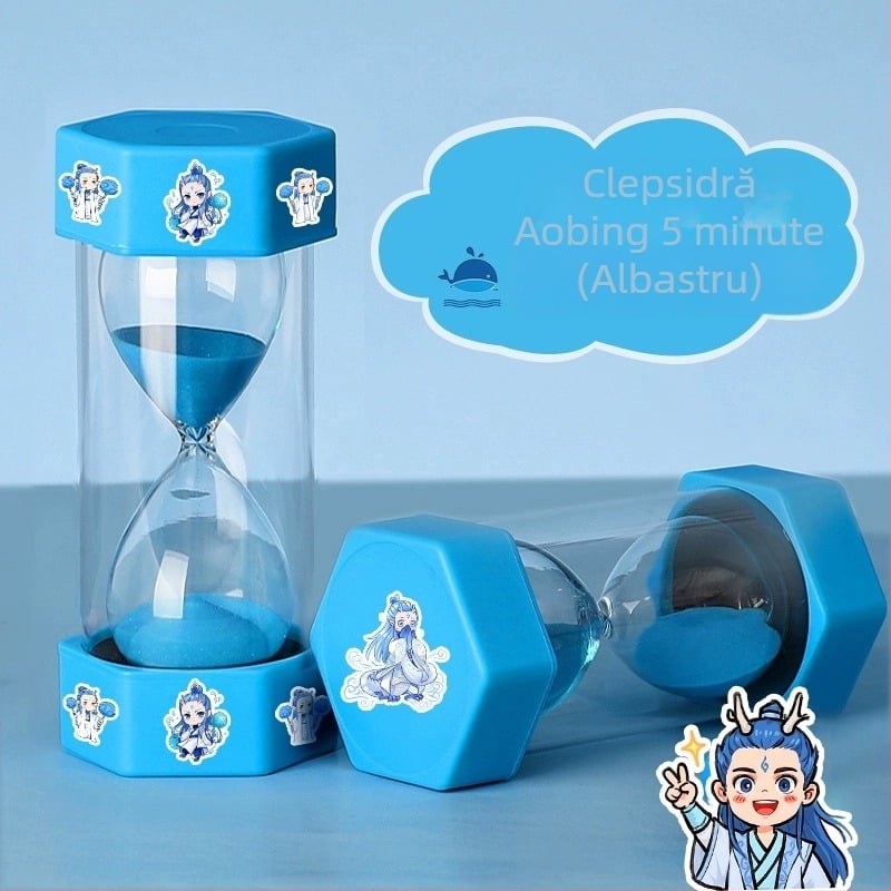 Clepsidră Nezha Ao Bing, suport de birou decorativ din plastic, cadou pentru Ziua Copilului
