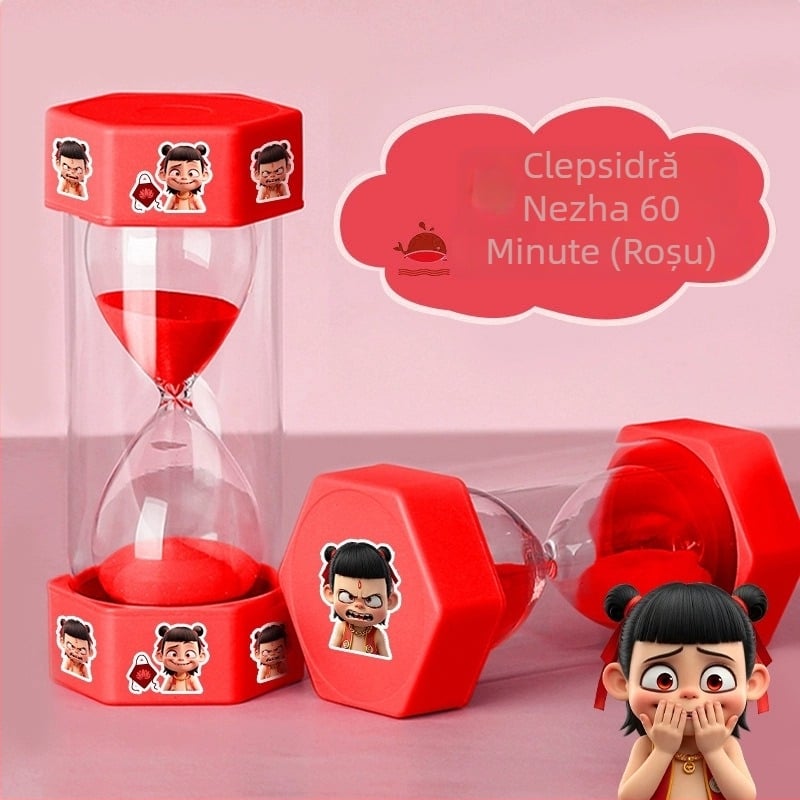 Clepsidră Nezha Ao Bing, suport de birou decorativ din plastic, cadou pentru Ziua Copilului