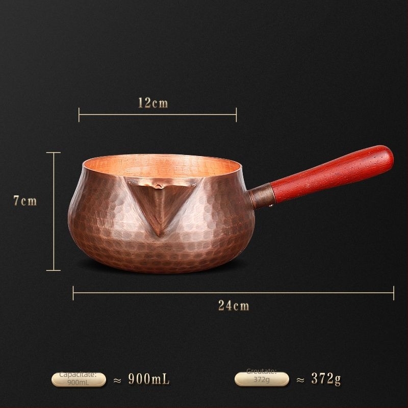 Cană de cupru pură și ceainic, lucrate manual, stil chinezesc, capacitate mare, model ciocan, mâner lateral