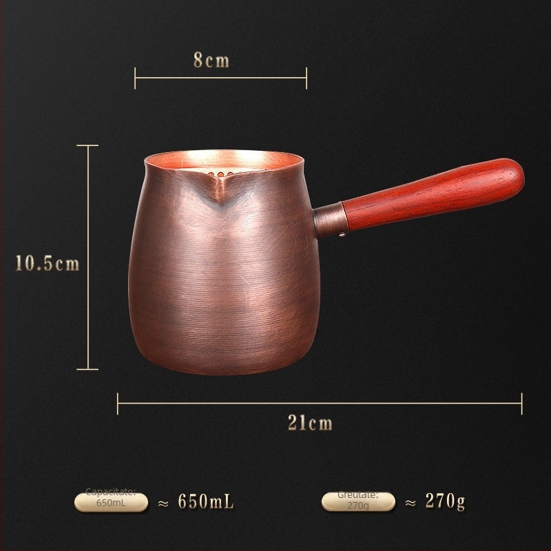 Cană de cupru pură și ceainic, lucrate manual, stil chinezesc, capacitate mare, model ciocan, mâner lateral