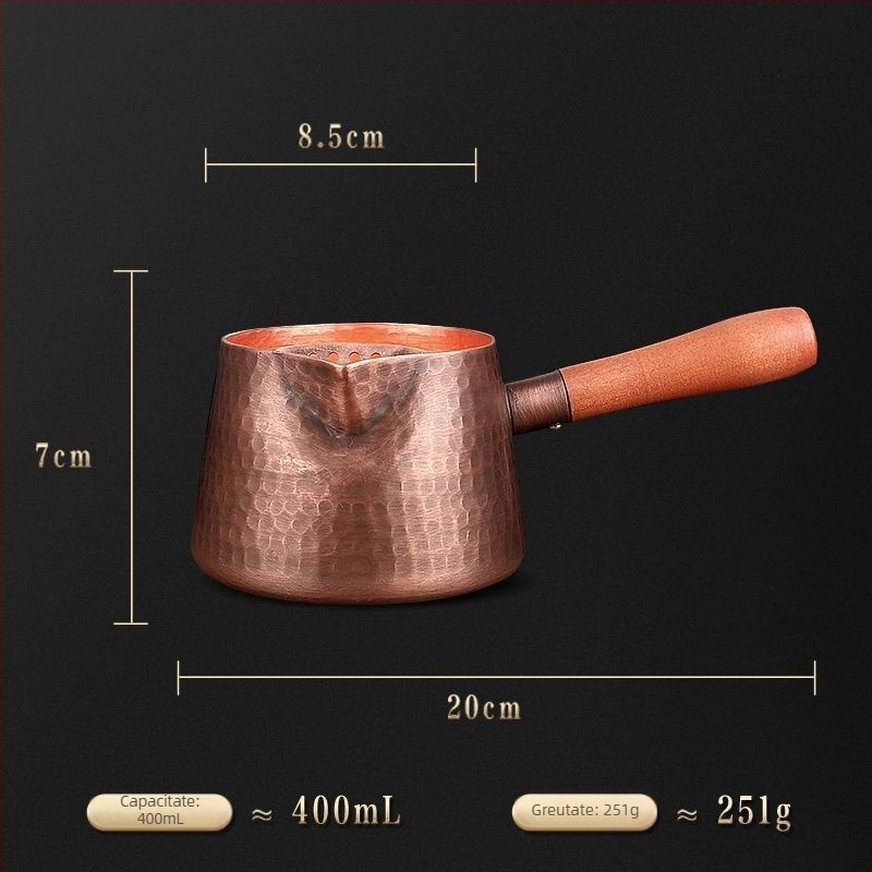 Cană de cupru pură și ceainic, lucrate manual, stil chinezesc, capacitate mare, model ciocan, mâner lateral