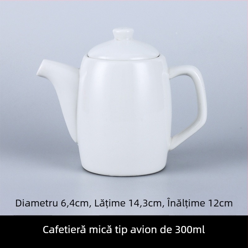 Ceainic din porțelan pentru hoteluri și restaurante, cu filtru, în două dimensiuni, capacitate mare, alb pur, ceramică